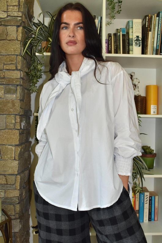 Paloma Tela Neckerchief Blouse White